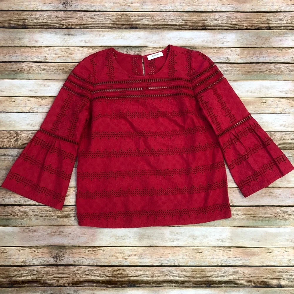Ba&sh Gianna Eyelet Blouse Top - Picture 2 of 5